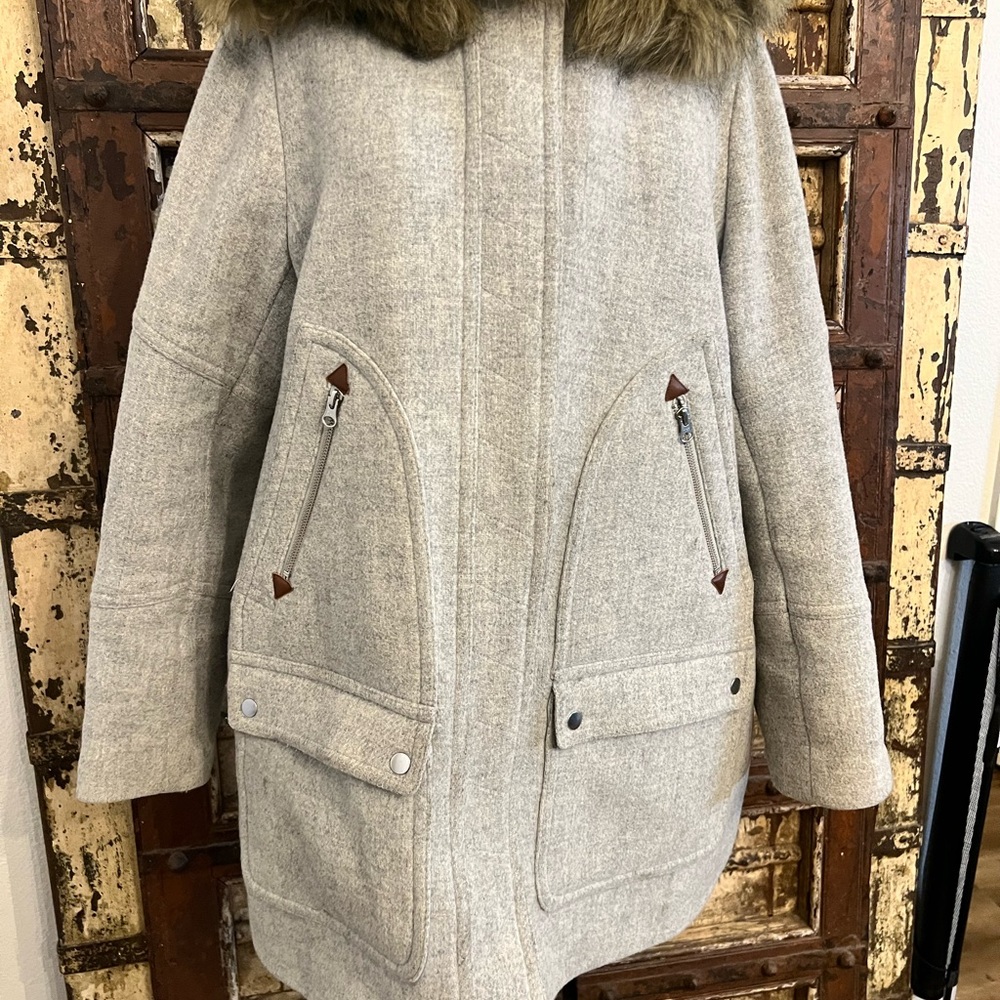 J Crew Italian Stadium Cloth Nello Gori Wool Blend Chateau Coat